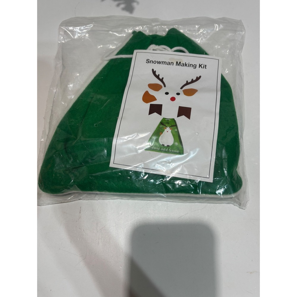 Snowman Making Kit Unisex OS Green Reindeer Felt Drawstring Bag Kit